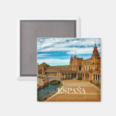 imán Plaza España de Sevilla, en Andalucía, España Magneet (Voorkant / Achterkant)