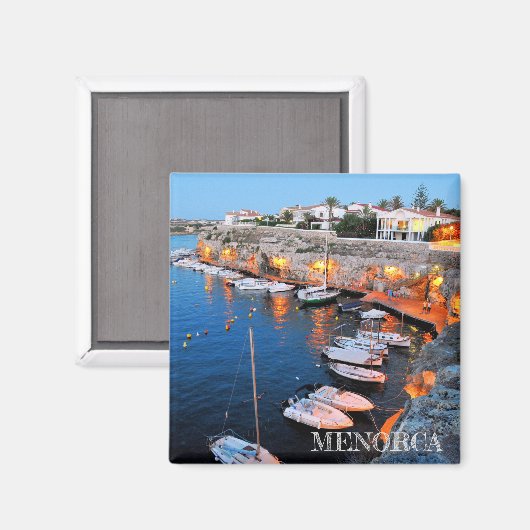 imán puerto de Es Castell en Menorca Magneet (Voorkant / Achterkant)