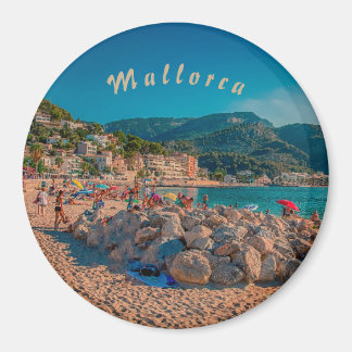 imán redondo Puerto de Sóller en Mallorca Magneet