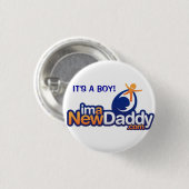 ImANewDad Het is een jongen Ronde Button 3,2 Cm (Voorkant /achterkant)