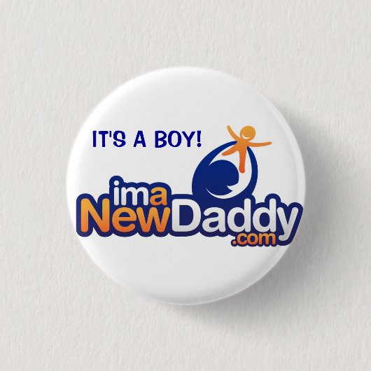 ImANewDad Het is een jongen Ronde Button 3,2 Cm (Voorkant)