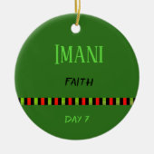 Imani - Kwanzaa Dag 7 Groen Keramisch Ornament (Voorkant)