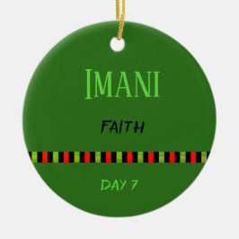Imani - Kwanzaa Dag 7 Groen Keramisch Ornament