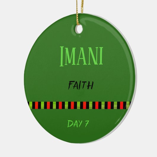 Imani - Kwanzaa Dag 7 Groen Keramisch Ornament (Links)
