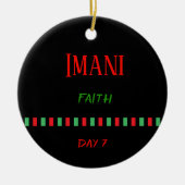 Imani - Kwanzaa Dag 7 | Versiering Keramisch Ornament (Voorkant)