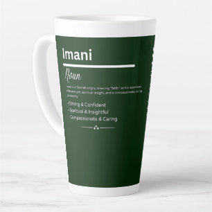 Imani Persoonlijke Meisjesnaam Latte Mok