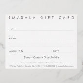 Imasala Gift Kaart (Achterkant)