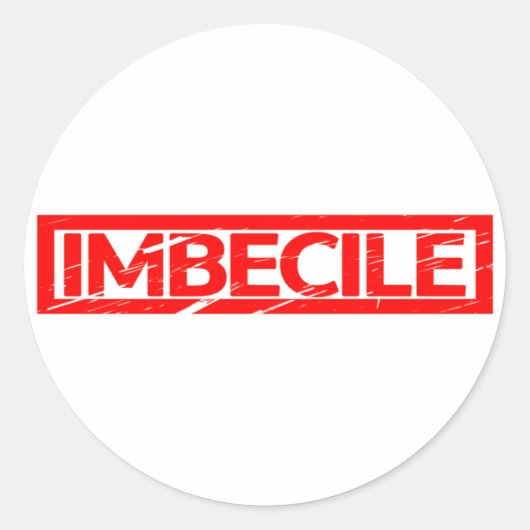 Imbecile Stamp Ronde Sticker (Voorkant)