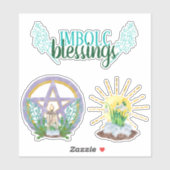 Imbolc Blessings Wicca Sabbat Pentacle & Sun Sticker (Vel)