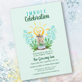 Imbolc Candle Growing Sun Pagan Celtic Holiday Kaart