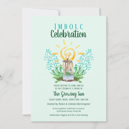 Imbolc Candle Growing Sun Pagan Celtic Holiday Kaart (Voorkant)