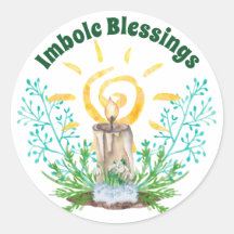 Imbolc Candle Spiral Sun & Snowdrops Holiday