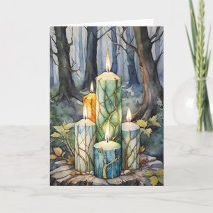 Imbolc Candlemas Winter Forest Candles Wiccan Feestdagen Kaart