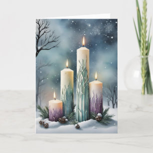 Imbolc Candlemas Winter Forest Candles Wiccan Feestdagen Kaart