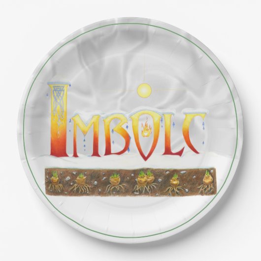 Imbolc druppelt papieren Borden Papieren Bordje (Voorkant)
