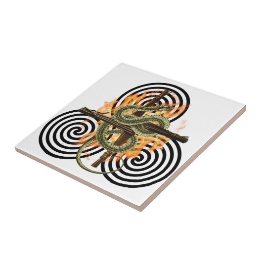 Imbolc Fire Serpent Pagan Sabbat Altaar Tegel Tegeltje (Zijkant)