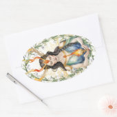 Imbolc Floral Goddess Wiccan Vakantie Ovale Sticker (Envelop)