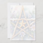 Imbolc Floral Snowy Pentacle Paarse Wiccan Vakanti Kaart (Achterkant)