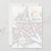Imbolc Floral Snowy Pentacle Wiccan Vakantie Kaart (Achterkant)