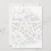 Imbolc Floral Snowy Pentacle Wiccan Vakantie Kaart (Achterkant)