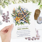 Imbolc Floral Snowy Pentacle Wiccan Vakantie Kaart
