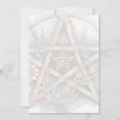 Imbolc Floral Snowy Pentacle Wiccan Vakantie Kaart (Achterkant)