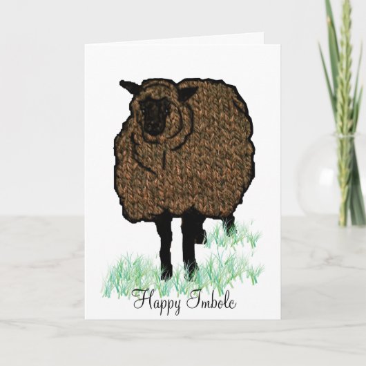 Imbolc Gebreid Schaap Kaart (Voorkant)