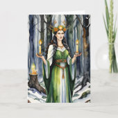 Imbolc Godin Candlemas Forest Keltische Wiccan Feestdagen Kaart (Voorkant)