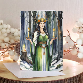 Imbolc Godin Candlemas Forest Keltische Wiccan Feestdagen Kaart
