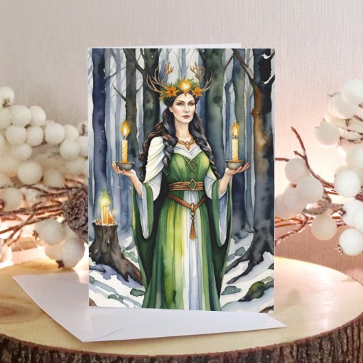 Imbolc Godin Candlemas Forest Keltische Wiccan Feestdagen Kaart