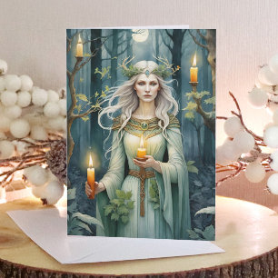 Imbolc Godin Candlemas Forest Keltische Wiccan Feestdagen Kaart