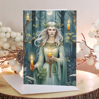 Imbolc Godin Candlemas Forest Keltische Wiccan Feestdagen Kaart