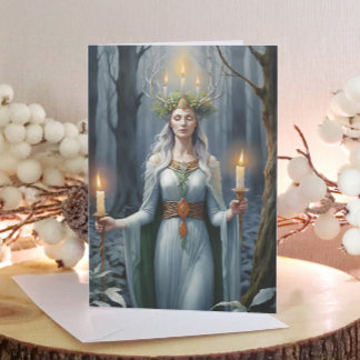 Imbolc Godin Candlemas Forest Keltische Wiccan Feestdagen Kaart