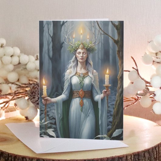 Imbolc Godin Candlemas Forest Keltische Wiccan Feestdagen Kaart