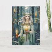 Imbolc Godin Candlemas Forest Keltische Wiccan Feestdagen Kaart (Voorkant)