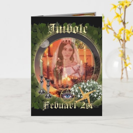 Imbolc Kaart (Gele Bloem)
