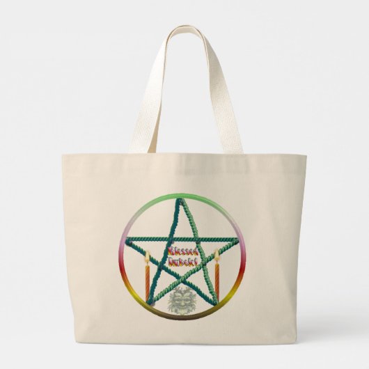 Imbolc Pentacle Grote Tote Bag (Achterkant)