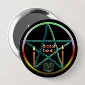 Imbolc Pentacle Ronde Button 4,0 Cm (Voorkant /achterkant)