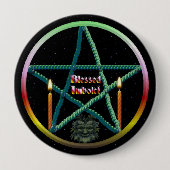 Imbolc Pentacle Ronde Button 4,0 Cm (Voorkant)