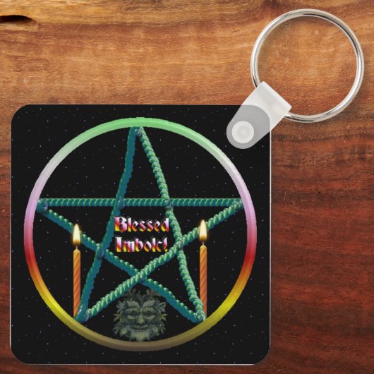 Imbolc Pentacle Sleutelhanger (Achterkant)
