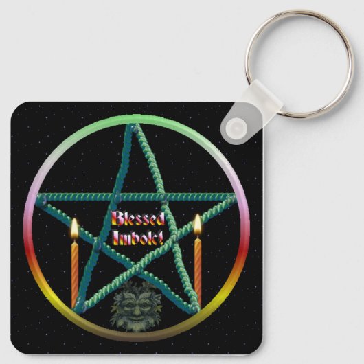 Imbolc Pentacle Sleutelhanger (Achterkant)