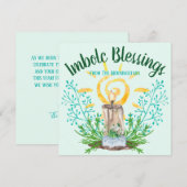 Imbolc Spiral Sun & Snowdrops Mint Green Holiday Feestdagenkaart (Voorkant / Achterkant)