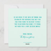 Imbolc Spiral Sun & Snowdrops Mint Green Holiday Feestdagenkaart (Achterkant)