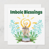Imbolc Spiral Sunshine Candlelight & Greenery Feestdagenkaart (Voorkant / Achterkant)