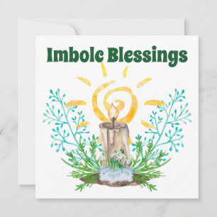 Imbolc Spiral Sunshine Candlelight & Greenery Feestdagenkaart