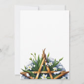 Imbolc Sunshine Snowdrop Pentacle Pagan Holiday Kaart (Achterkant)