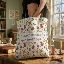 Imbolc-tas Pagan Seizoenspatroon met Brigid Tote Bag