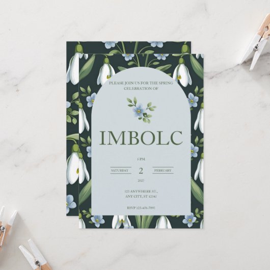 Imbolc | Uitnodiging voor het Wiel van het Jaar (Voorkant / Achterkant in situ)