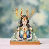 Imbolc Wiccan Goddess Flame & Gouden Sneeuwvlok Acryl Bord (Neutraal)