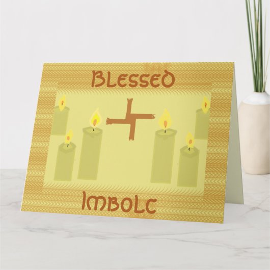 Imbolc Zegeningen, St Brigid Cross Wenskaart Kaart (Voorkant)